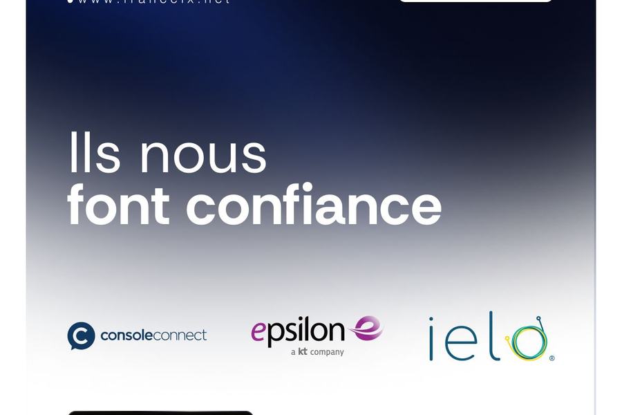 Visuel France-IX « Revendeurs » : « Ils nous font confiance », avec les logos de Console Connect, Epsilon (a KT company) et IELO.