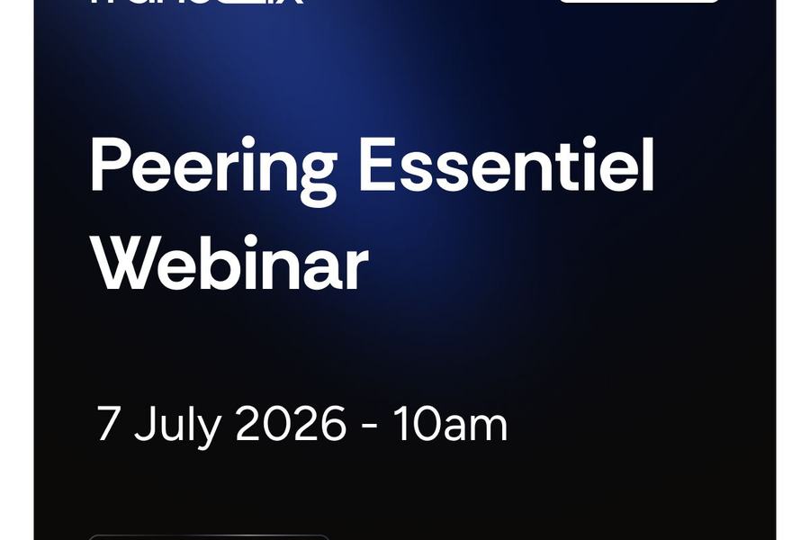 Visuel France-IX « Webinar » : « Peering Essentiel Webinar », 7 juillet 2026, 10h.