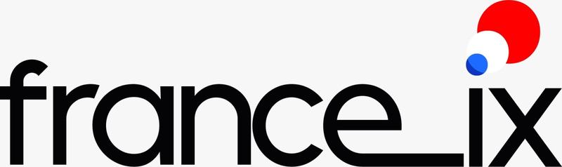 Le nouveau logo de France-IX : « france_ix » en lettres minuscules noires, avec trois cercles rouge, blanc et bleu au-dessus du i.