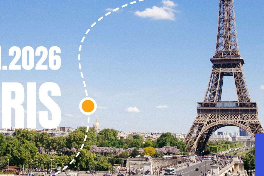 Visuel du France-IX Tour : « 26.11.2026 Paris », avec la tour Eiffel.