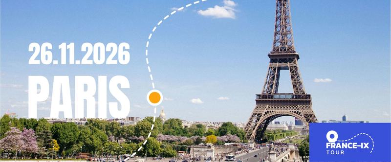 Visuel du France-IX Tour : « 26.11.2026 Paris », avec la tour Eiffel.